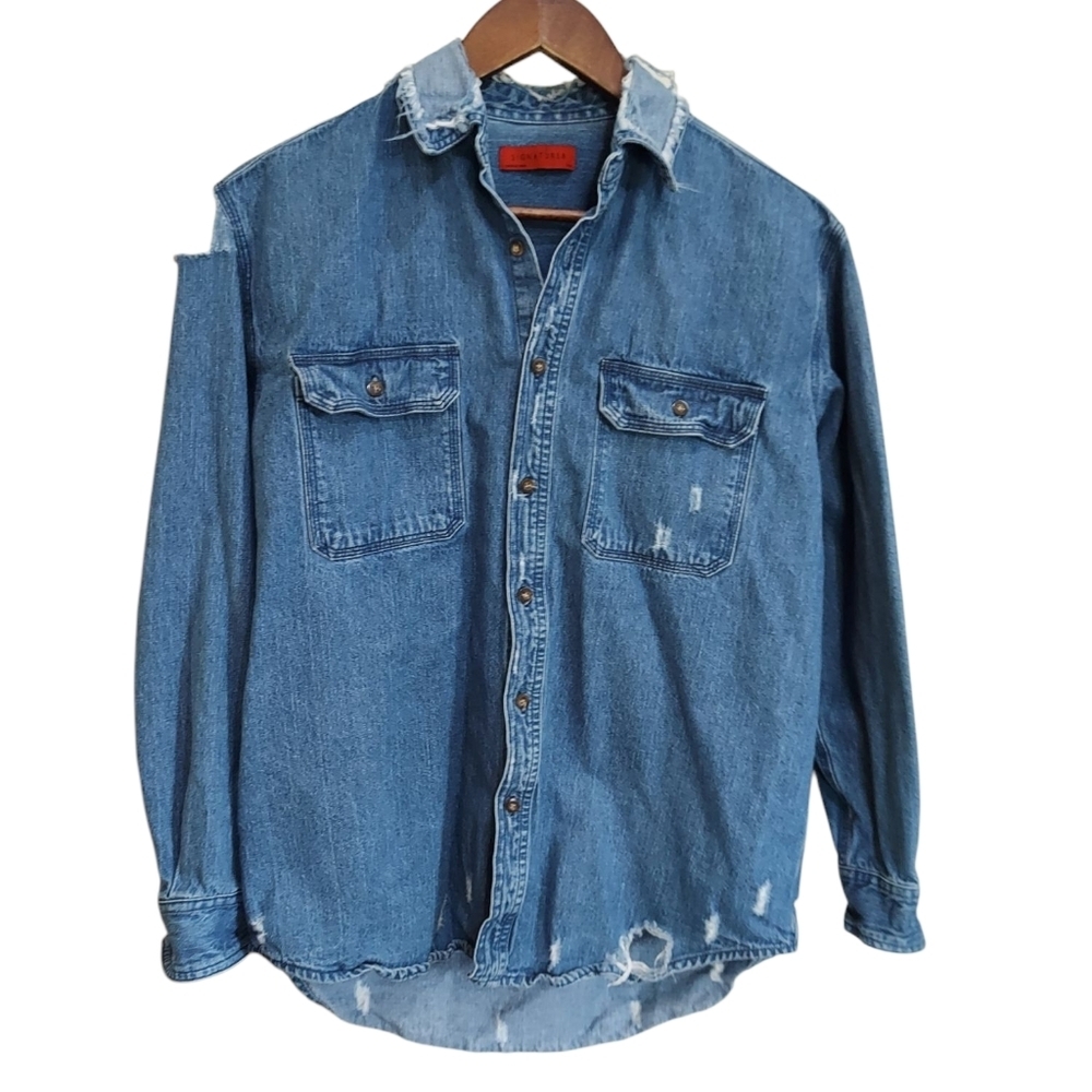 Signature 8 Heavily Distressed Denim Shirt